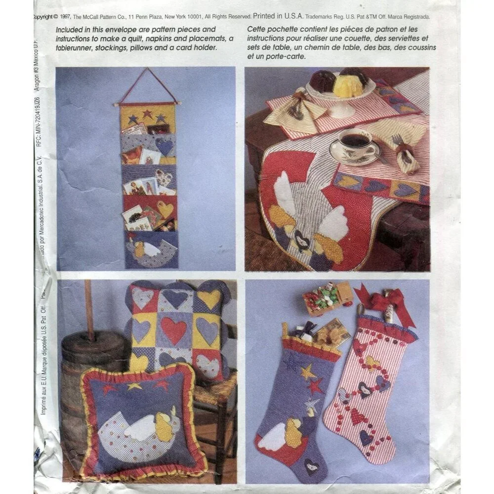 McCalls 8891 American Tradition Craft Pattern For Quilts Wall Hangings Stockings